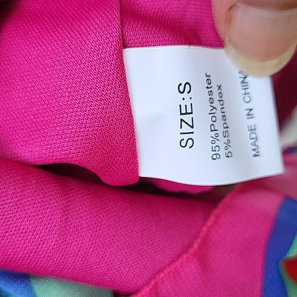 Ladies backless dress, v-neck, multicolor, sheer, lined, ruffle, boho,  M - Picture 13 of 14